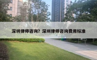 深圳律師咨詢？深圳律師咨詢費用標(biāo)準(zhǔn)