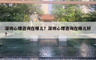 深圳心理咨詢在哪兒？深圳心理咨詢在哪兒好?