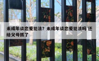 未成年談戀愛犯法？未成年談戀愛犯法嗎 還給父母抓了