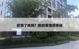 感情了挽回？挽回愛情感挽回