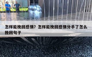 怎樣能挽回感情？怎樣能挽回感情分手了怎么挽回句子