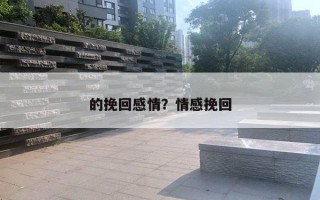 的挽回感情？情感挽回