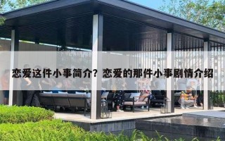 戀愛這件小事簡介？戀愛的那件小事劇情介紹