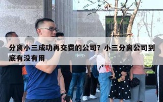 分離小三成功再交費(fèi)的公司？小三分離公司到底有沒有用