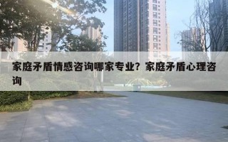 家庭矛盾情感咨詢哪家專業(yè)？家庭矛盾心理咨詢